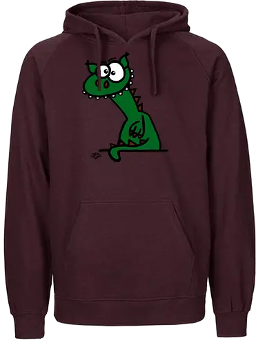 Drache (grün) - Comic, Comic Style, Comic Stil, Zeichnung, comics, zauberei, zauberer, hexe, drache, besen, hexen, hexerei, magie, zauberkraft, drachen, niedlich - Fairtrade Hoodie