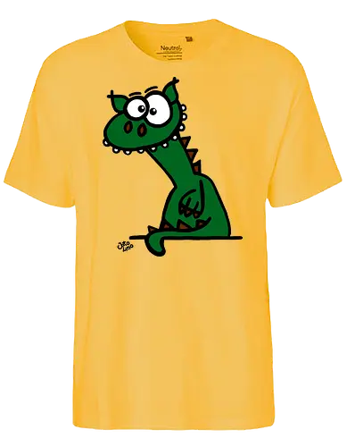Drache (grün) - Comic, Comic Style, Comic Stil, Zeichnung, comics, zauberei, zauberer, hexe, drache, besen, hexen, hexerei, magie, zauberkraft, drachen, niedlich - Fairtrade T-Shirt