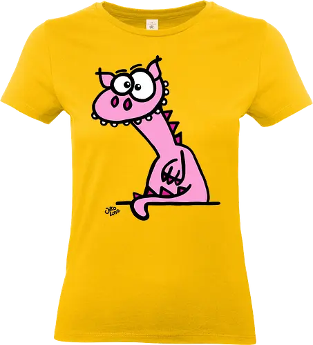 Drache (rosa) - Comic, Comic Style, Comic Stil, Zeichnung, comics, zauberei, zauberer, hexe, drache, besen, hexen, hexerei, magie, zauberkraft, drachen, niedlich - Standard T-Shirt (Frauen)