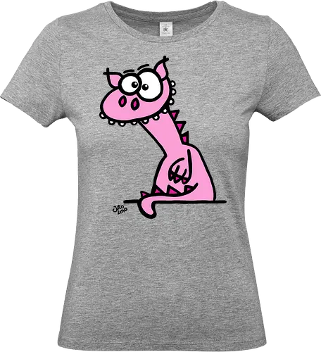 Drache (rosa) - Comic, Comic Style, Comic Stil, Zeichnung, comics, zauberei, zauberer, hexe, drache, besen, hexen, hexerei, magie, zauberkraft, drachen, niedlich - Standard T-Shirt (Frauen)