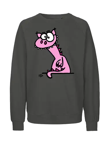 Drache (rosa) - Comic, Comic Style, Comic Stil, Zeichnung, comics, zauberei, zauberer, hexe, drache, besen, hexen, hexerei, magie, zauberkraft, drachen, niedlich - Fairtrade Sweatshirt