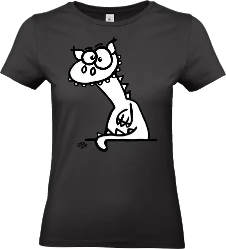 Drache (weiß) - Comic, Comic Style, Comic Stil, Zeichnung, comics, zauberei, zauberer, hexe, drache, besen, hexen, hexerei, magie, zauberkraft, drachen, niedlich - Standard T-Shirt (Frauen)
