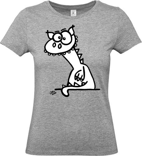 Drache (weiß) - Comic, Comic Style, Comic Stil, Zeichnung, comics, zauberei, zauberer, hexe, drache, besen, hexen, hexerei, magie, zauberkraft, drachen, niedlich - Standard T-Shirt (Frauen)