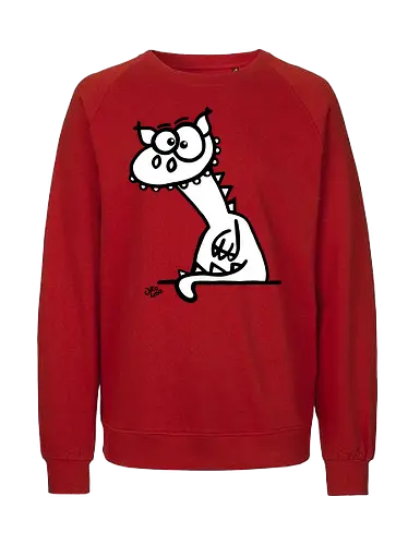 Drache (weiß) - Comic, Comic Style, Comic Stil, Zeichnung, comics, zauberei, zauberer, hexe, drache, besen, hexen, hexerei, magie, zauberkraft, drachen, niedlich - Fairtrade Sweatshirt