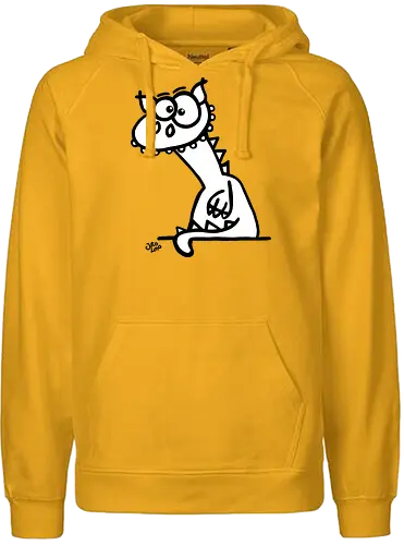 Drache (weiß) - Comic, Comic Style, Comic Stil, Zeichnung, comics, zauberei, zauberer, hexe, drache, besen, hexen, hexerei, magie, zauberkraft, drachen, niedlich - Fairtrade Hoodie
