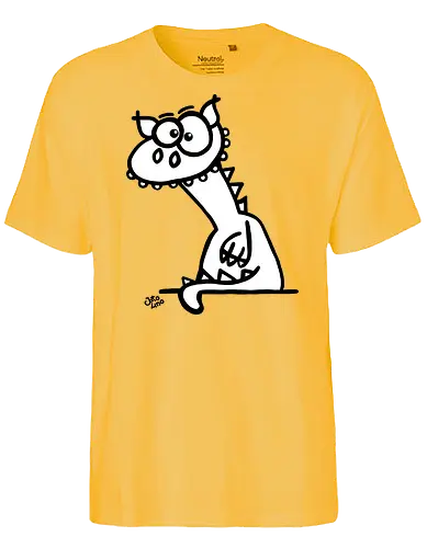 Drache (weiß) - Comic, Comic Style, Comic Stil, Zeichnung, comics, zauberei, zauberer, hexe, drache, besen, hexen, hexerei, magie, zauberkraft, drachen, niedlich - Fairtrade T-Shirt
