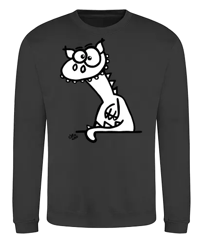 Drache (weiß) - Comic, Comic Style, Comic Stil, Zeichnung, comics, zauberei, zauberer, hexe, drache, besen, hexen, hexerei, magie, zauberkraft, drachen, niedlich - Sweatshirt