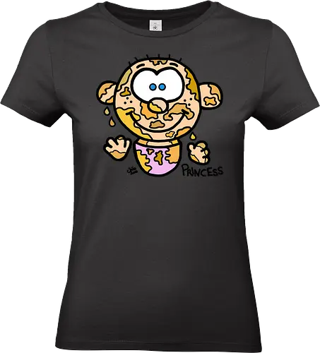 Princess - Augen, Comic, Comic Style, Comic Stil, Zeichnung, comics, niedlich, prinzessin, baby, lätzchen, brei - Standard T-Shirt (Frauen)