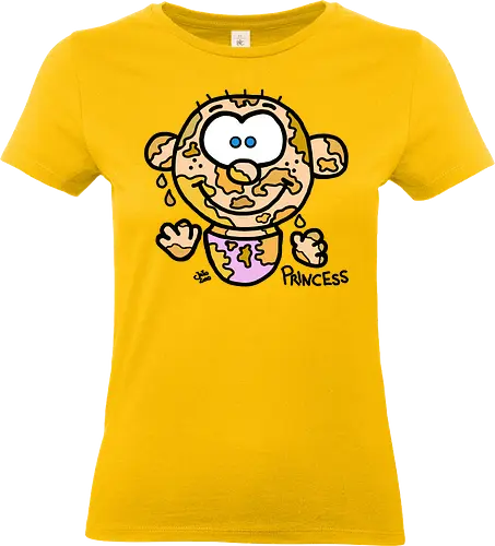 Princess - Augen, Comic, Comic Style, Comic Stil, Zeichnung, comics, niedlich, prinzessin, baby, lätzchen, brei - Standard T-Shirt (Frauen)
