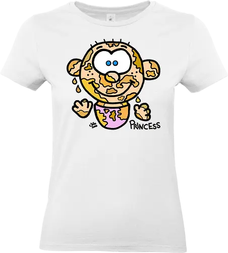 Princess - Augen, Comic, Comic Style, Comic Stil, Zeichnung, comics, niedlich, prinzessin, baby, lätzchen, brei - Standard T-Shirt (Frauen)