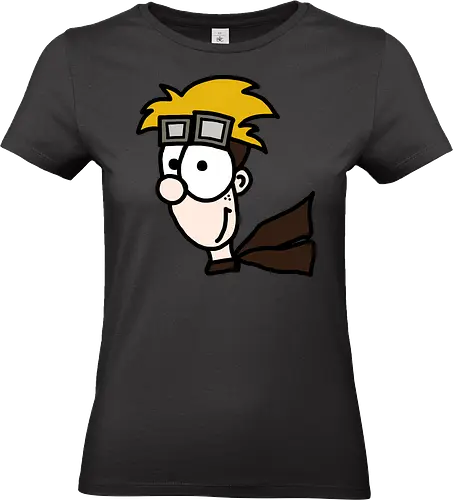 Pilot - Augen, Comic, Comic Style, Comic Stil, Zeichnung, comics, niedlich, pilot, reise, abenteuer, mut, mutig - Standard T-Shirt (Frauen)