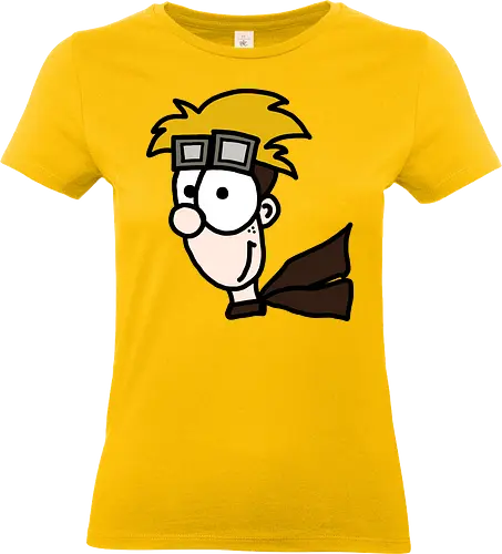 Pilot - Augen, Comic, Comic Style, Comic Stil, Zeichnung, comics, niedlich, pilot, reise, abenteuer, mut, mutig - Standard T-Shirt (Frauen)