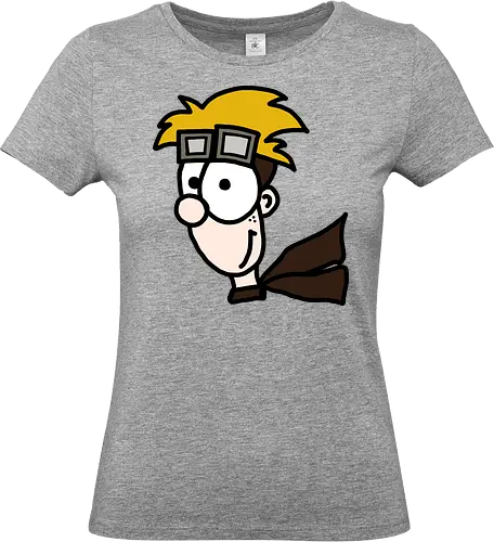 Pilot - Augen, Comic, Comic Style, Comic Stil, Zeichnung, comics, niedlich, pilot, reise, abenteuer, mut, mutig - Standard T-Shirt (Frauen)