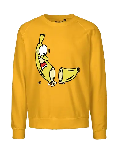 Bananen Split - Augen, Comic, Comic Style, Comic Stil, Zeichnung, comics, niedlich, albern, lustig, witzig, bunt, bananen, horror - Fairtrade Sweatshirt