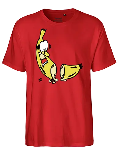 Bananen Split - Augen, Comic, Comic Style, Comic Stil, Zeichnung, comics, niedlich, albern, lustig, witzig, bunt, bananen, horror - Fairtrade T-Shirt