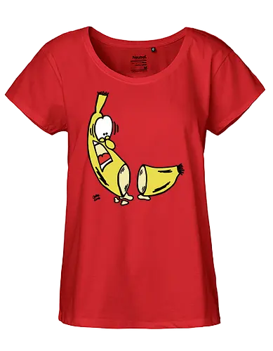 Bananen Split - Augen, Comic, Comic Style, Comic Stil, Zeichnung, comics, niedlich, albern, lustig, witzig, bunt, bananen, horror - Fairtrade Girl Shirt