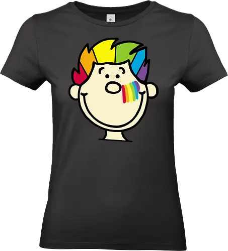 Grinsekind - Augen, Comic, Comic Style, Comic Stil, Zeichnung, comics, niedlich, albern, lustig, witzig, bunt, drag, drag queen, lgbt, queer, lgbtq, lgbtqia+, lesbisch, regenbogen - Standard T-Shirt (Frauen)