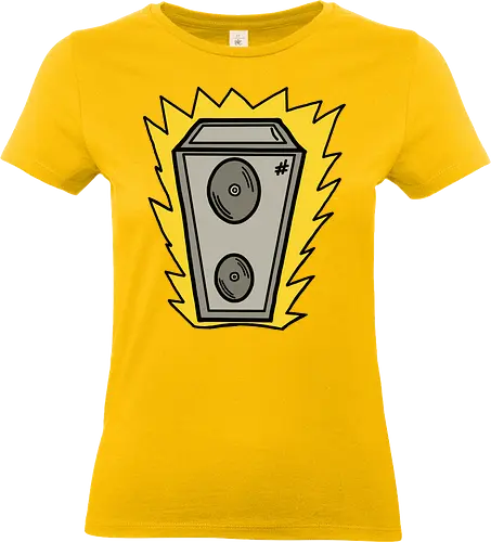 Lautsprecher - Augen, Comic, Comic Style, Comic Stil, Zeichnung, comics, niedlich, albern, lustig, witzig, bunt, musik, rock, konzert, festival, rocker, singen, sänger, musiker - Standard T-Shirt (Frauen)