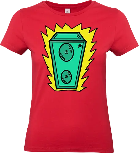 Lautsprecher - Augen, Comic, Comic Style, Comic Stil, Zeichnung, comics, niedlich, albern, lustig, witzig, bunt, musik, rock, konzert, festival, rocker, singen, sänger, musiker - Standard T-Shirt (Frauen)
