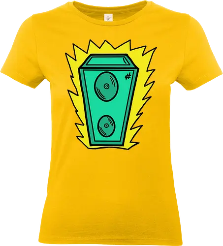 Lautsprecher - Augen, Comic, Comic Style, Comic Stil, Zeichnung, comics, niedlich, albern, lustig, witzig, bunt, musik, rock, konzert, festival, rocker, singen, sänger, musiker - Standard T-Shirt (Frauen)