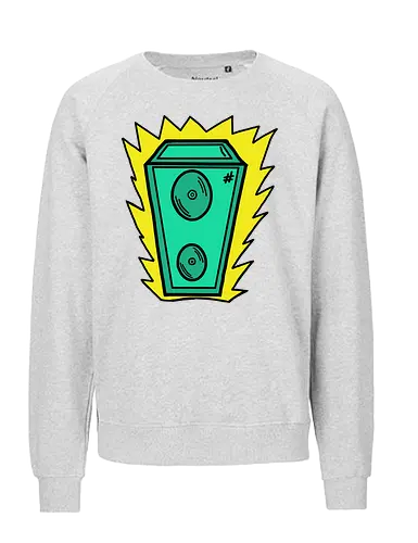 Lautsprecher - Augen, Comic, Comic Style, Comic Stil, Zeichnung, comics, niedlich, albern, lustig, witzig, bunt, musik, rock, konzert, festival, rocker, singen, sänger, musiker - Fairtrade Sweatshirt