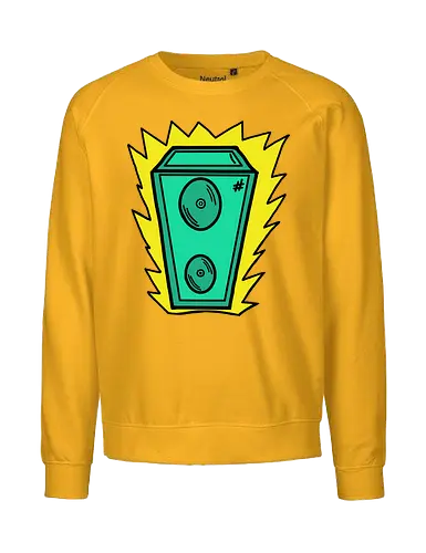 Lautsprecher - Augen, Comic, Comic Style, Comic Stil, Zeichnung, comics, niedlich, albern, lustig, witzig, bunt, musik, rock, konzert, festival, rocker, singen, sänger, musiker - Fairtrade Sweatshirt