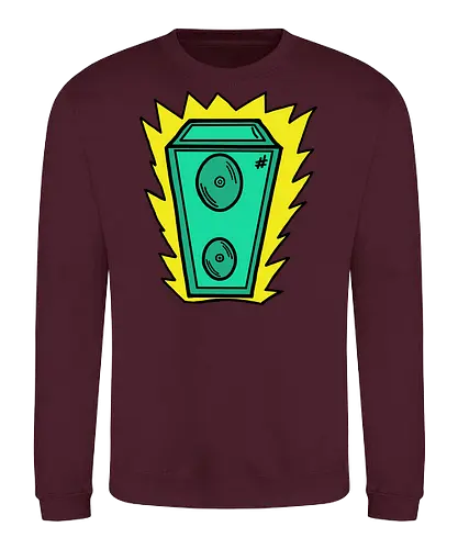 Lautsprecher - Augen, Comic, Comic Style, Comic Stil, Zeichnung, comics, niedlich, albern, lustig, witzig, bunt, musik, rock, konzert, festival, rocker, singen, sänger, musiker - Sweatshirt