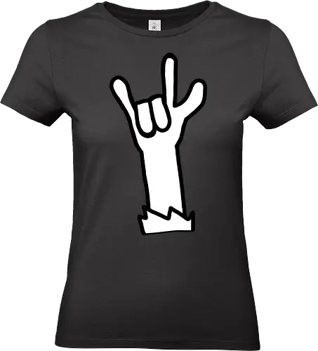 Let's rock! (2) - Augen, Comic, Comic Style, Comic Stil, Zeichnung, comics, niedlich, albern, lustig, witzig, bunt, musik, rock, konzert, festival, rocker, singen, sänger, musiker, pommes, pommesgabel - Standard T-Shirt (Frauen)