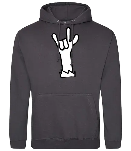 Let's rock! (2) - Augen, Comic, Comic Style, Comic Stil, Zeichnung, comics, niedlich, albern, lustig, witzig, bunt, musik, rock, konzert, festival, rocker, singen, sänger, musiker, pommes, pommesgabel - Standard Hoodie