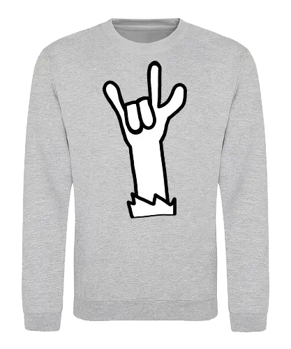 Let's rock! (2) - Augen, Comic, Comic Style, Comic Stil, Zeichnung, comics, niedlich, albern, lustig, witzig, bunt, musik, rock, konzert, festival, rocker, singen, sänger, musiker, pommes, pommesgabel - Sweatshirt