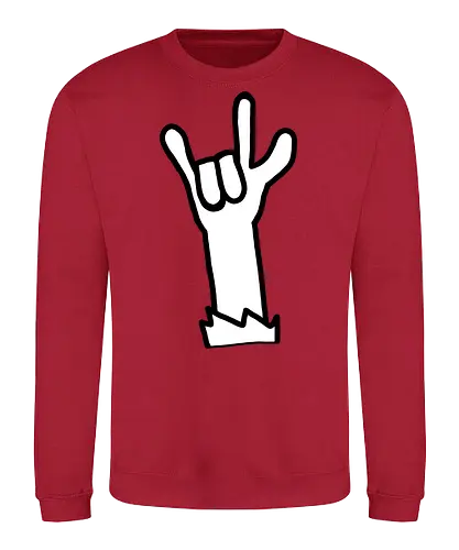 Let's rock! (2) - Augen, Comic, Comic Style, Comic Stil, Zeichnung, comics, niedlich, albern, lustig, witzig, bunt, musik, rock, konzert, festival, rocker, singen, sänger, musiker, pommes, pommesgabel - Sweatshirt