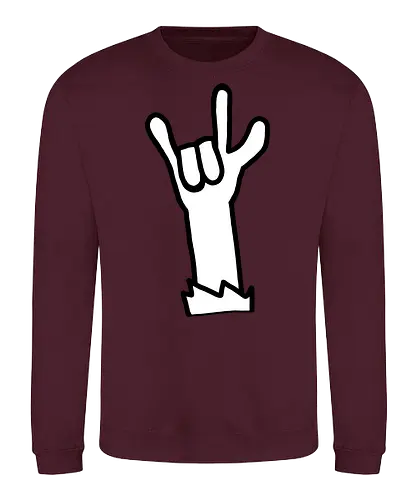 Let's rock! (2) - Augen, Comic, Comic Style, Comic Stil, Zeichnung, comics, niedlich, albern, lustig, witzig, bunt, musik, rock, konzert, festival, rocker, singen, sänger, musiker, pommes, pommesgabel - Sweatshirt