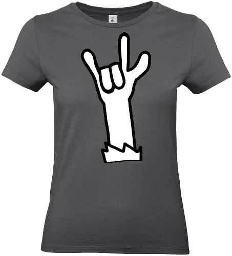 Let's rock! (2) - Augen, Comic, Comic Style, Comic Stil, Zeichnung, comics, niedlich, albern, lustig, witzig, bunt, musik, rock, konzert, festival, rocker, singen, sänger, musiker, pommes, pommesgabel - Standard T-Shirt (Frauen)
