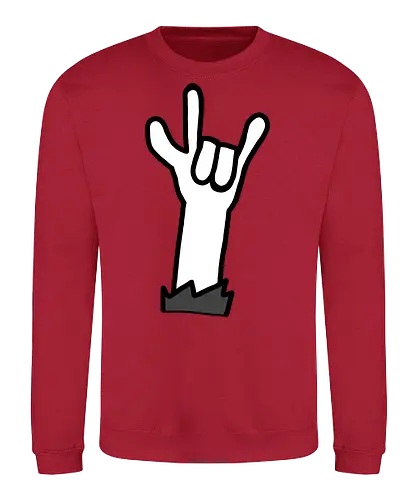 Let's rock! (4) - Augen, Comic, Comic Style, Comic Stil, Zeichnung, comics, niedlich, albern, lustig, witzig, bunt, musik, rock, konzert, festival, rocker, singen, sänger, musiker, pommes, pommesgabel - Sweatshirt
