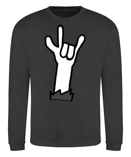 Let's rock! (4) - Augen, Comic, Comic Style, Comic Stil, Zeichnung, comics, niedlich, albern, lustig, witzig, bunt, musik, rock, konzert, festival, rocker, singen, sänger, musiker, pommes, pommesgabel - Sweatshirt