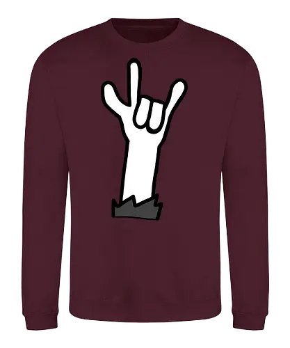 Let's rock! (4) - Augen, Comic, Comic Style, Comic Stil, Zeichnung, comics, niedlich, albern, lustig, witzig, bunt, musik, rock, konzert, festival, rocker, singen, sänger, musiker, pommes, pommesgabel - Sweatshirt
