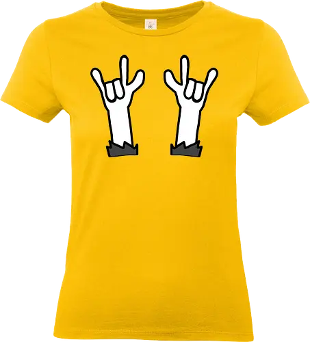 Festival - Augen, Comic, Comic Style, Comic Stil, Zeichnung, comics, niedlich, albern, lustig, witzig, bunt, musik, rock, konzert, festival, rocker, singen, sänger, musiker, pommes, pommesgabel - Standard T-Shirt (Frauen)