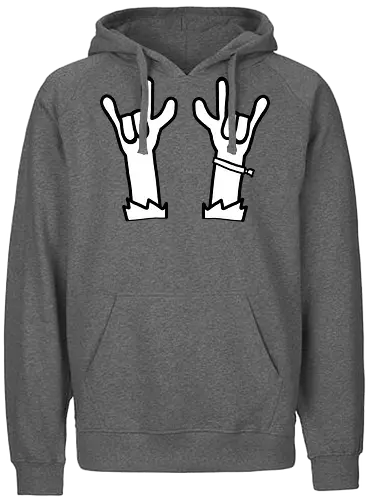 Festival - Augen, Comic, Comic Style, Comic Stil, Zeichnung, comics, niedlich, albern, lustig, witzig, bunt, musik, rock, konzert, festival, rocker, singen, sänger, musiker, pommes, pommesgabel - Fairtrade Hoodie