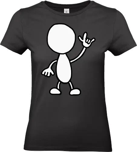 Rocker - Augen, Comic, Comic Style, Comic Stil, Zeichnung, comics, niedlich, albern, lustig, witzig, bunt, musik, rock, konzert, festival, rocker, singen, sänger, musiker, pommes, pommesgabel - Standard T-Shirt (Frauen)