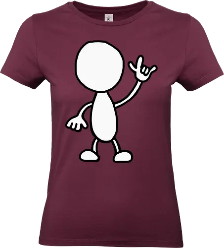 Rocker - Augen, Comic, Comic Style, Comic Stil, Zeichnung, comics, niedlich, albern, lustig, witzig, bunt, musik, rock, konzert, festival, rocker, singen, sänger, musiker, pommes, pommesgabel - Standard T-Shirt (Frauen)
