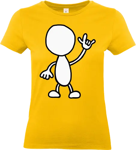 Rocker - Augen, Comic, Comic Style, Comic Stil, Zeichnung, comics, niedlich, albern, lustig, witzig, bunt, musik, rock, konzert, festival, rocker, singen, sänger, musiker, pommes, pommesgabel - Standard T-Shirt (Frauen)