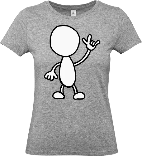 Rocker - Augen, Comic, Comic Style, Comic Stil, Zeichnung, comics, niedlich, albern, lustig, witzig, bunt, musik, rock, konzert, festival, rocker, singen, sänger, musiker, pommes, pommesgabel - Standard T-Shirt (Frauen)