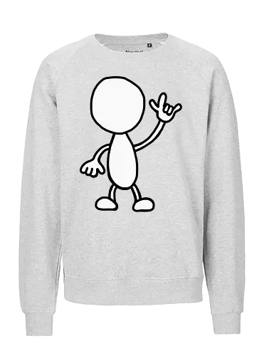 Rocker - Augen, Comic, Comic Style, Comic Stil, Zeichnung, comics, niedlich, albern, lustig, witzig, bunt, musik, rock, konzert, festival, rocker, singen, sänger, musiker, pommes, pommesgabel - Fairtrade Sweatshirt