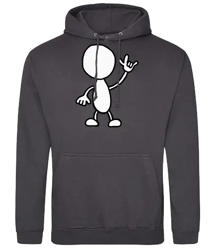 Rocker - Augen, Comic, Comic Style, Comic Stil, Zeichnung, comics, niedlich, albern, lustig, witzig, bunt, musik, rock, konzert, festival, rocker, singen, sänger, musiker, pommes, pommesgabel - Standard Hoodie
