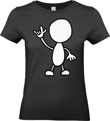 Rocker - Augen, Comic, Comic Style, Comic Stil, Zeichnung, comics, niedlich, albern, lustig, witzig, bunt, musik, rock, konzert, festival, rocker, singen, sänger, musiker, pommes, pommesgabel - Standard T-Shirt (Frauen)