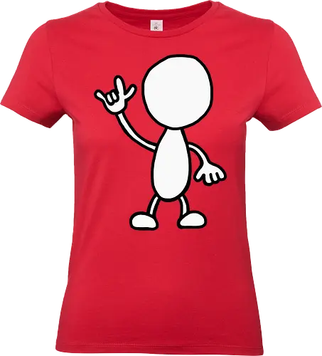 Rocker - Augen, Comic, Comic Style, Comic Stil, Zeichnung, comics, niedlich, albern, lustig, witzig, bunt, musik, rock, konzert, festival, rocker, singen, sänger, musiker, pommes, pommesgabel - Standard T-Shirt (Frauen)