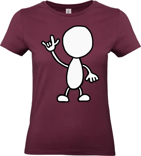 Rocker - Augen, Comic, Comic Style, Comic Stil, Zeichnung, comics, niedlich, albern, lustig, witzig, bunt, musik, rock, konzert, festival, rocker, singen, sänger, musiker, pommes, pommesgabel - Standard T-Shirt (Frauen)
