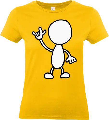 Rocker - Augen, Comic, Comic Style, Comic Stil, Zeichnung, comics, niedlich, albern, lustig, witzig, bunt, musik, rock, konzert, festival, rocker, singen, sänger, musiker, pommes, pommesgabel - Standard T-Shirt (Frauen)