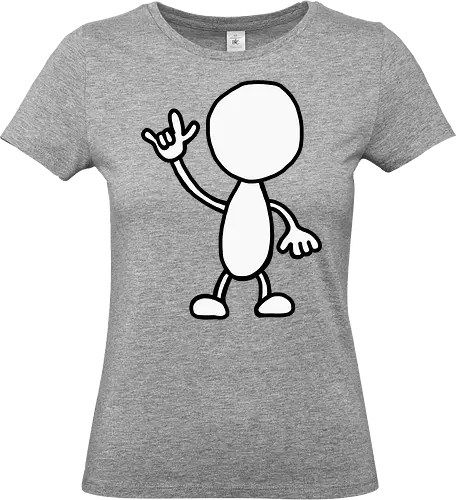 Rocker - Augen, Comic, Comic Style, Comic Stil, Zeichnung, comics, niedlich, albern, lustig, witzig, bunt, musik, rock, konzert, festival, rocker, singen, sänger, musiker, pommes, pommesgabel - Standard T-Shirt (Frauen)