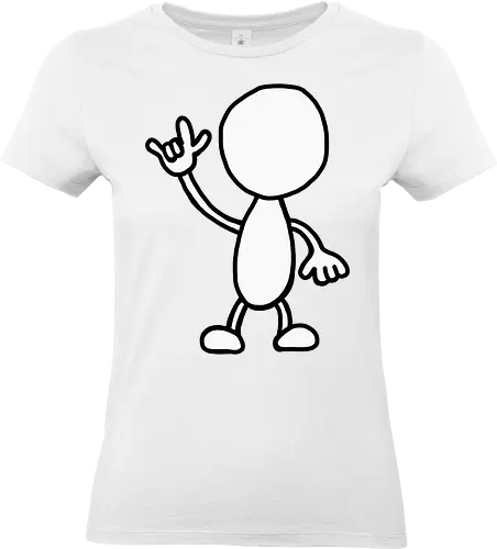 Rocker - Augen, Comic, Comic Style, Comic Stil, Zeichnung, comics, niedlich, albern, lustig, witzig, bunt, musik, rock, konzert, festival, rocker, singen, sänger, musiker, pommes, pommesgabel - Standard T-Shirt (Frauen)